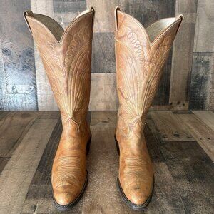 Tony Lama Vintage Gold Label Western Cowboy Boots Mens 10.5 D